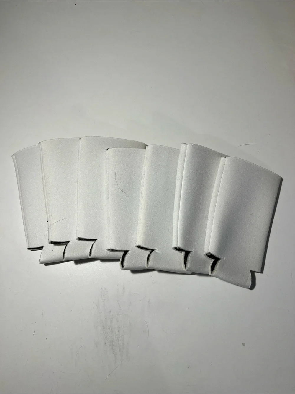 Set of 7 White Neoprene SKINNY Can Cooler Set